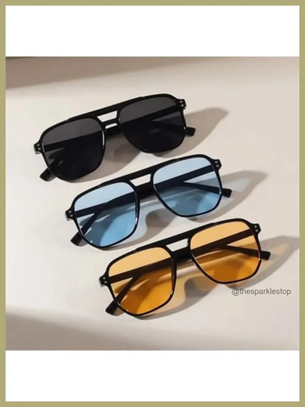 8 Pack Retro Square Aviator Sunglasses UV400 Unisex Oversized Shades